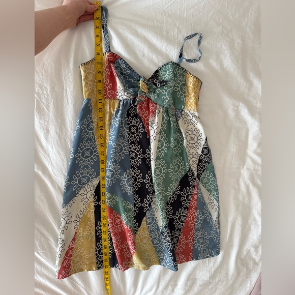 100% Silk bcbgmaxazria patchwork dress - Picture 10 of 12